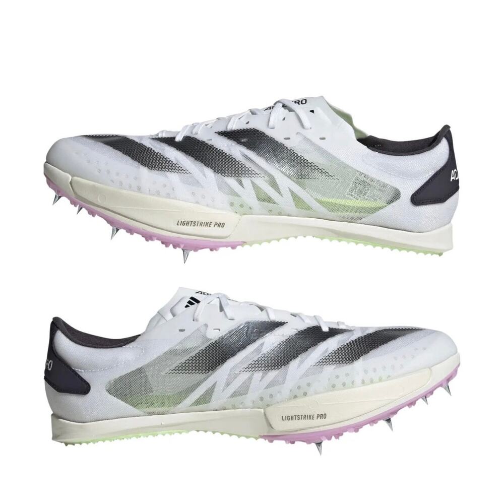 Adidas Adizero Ambition Track Spikes Sz 12 Men / 13W White Volt Sprint Running
